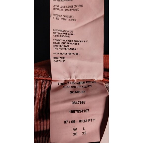 Hilfiger Denim Women's Red Straight Leg Jeans Size 30x32 SKU 2327 - Picture 3 of 7